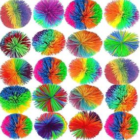 img 4 attached to 🐵 HYMONA Monkey Stringy Balls: 20 Pack of 2.8Inch Fidget Balls for Stress Relief and Sensory Play