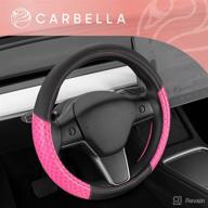 carbella pink sequin bling steering wheel cover logo