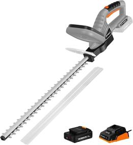 img 4 attached to WORKSITE Cordless Hedge Trimmer, Electric Hedge Trimmer, Bush Trimmer With 20-Inch Dual Blade, 2.0Ah Battery & Fast Charger, Grey