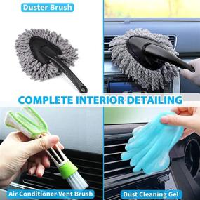 img 1 attached to 🚗 ANJIME 23Pcs Ultimate Car Wash Cleaning Tools Kit: Complete Exterior & Interior Cleaner Set in Tool Box, Including Microfiber Cloth, Wash Mitt, Cleaning Gel, Duster