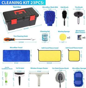 img 3 attached to 🚗 ANJIME 23Pcs Ultimate Car Wash Cleaning Tools Kit: Complete Exterior & Interior Cleaner Set in Tool Box, Including Microfiber Cloth, Wash Mitt, Cleaning Gel, Duster
