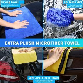 img 2 attached to 🚗 ANJIME 23Pcs Ultimate Car Wash Cleaning Tools Kit: Complete Exterior & Interior Cleaner Set in Tool Box, Including Microfiber Cloth, Wash Mitt, Cleaning Gel, Duster