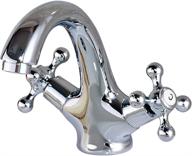modern chrome finish double knob basin faucet for single hole bathroom sinks - rozin deck-mounted mixer tap logo
