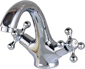 img 4 attached to Modern Chrome Finish Double Knob Basin Faucet For Single Hole Bathroom Sinks - Rozin Deck-Mounted Mixer Tap