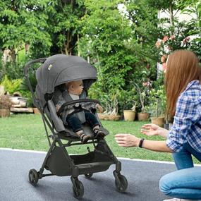 img 3 attached to Qaba Foldable Rotating-Seat Stroller Wagon: The Perfect Lightweight All-Terrain Infant Stroller!