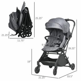 img 2 attached to Qaba Foldable Rotating-Seat Stroller Wagon: The Perfect Lightweight All-Terrain Infant Stroller!