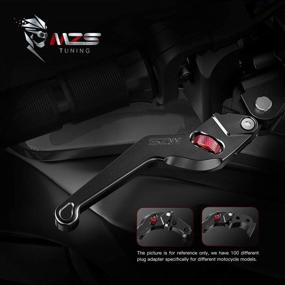 img 3 attached to 🔧 MZS Black CNC Adjustable Short Brake Clutch Levers for YZF R1 R6 R6S FZ1 Fazer YZF600R Thundercat - Wheel Roller Compatible with RN09 RJ03 RJ05