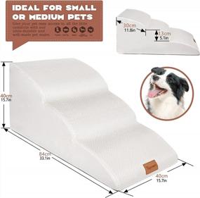 img 3 attached to White High Density Foam Dog Ramp & Steps 3 Tier 15.7" Non-Slip Stairs For Injured, Older Cats And Pets With Joint Pain