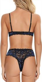 img 1 attached to Ababoon 2-Piece Lace Bra And Panty Set: A Strappy And Sensual Lingerie Set For Women
