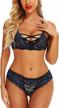 ababoon 2-piece lace bra and panty set: a strappy and sensual lingerie set for women logo