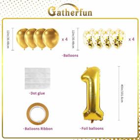 img 3 attached to Golden Celebration: 40 Inch Number 1 Balloon With Balloon Set For 1St Birthday And Anniversary Parties