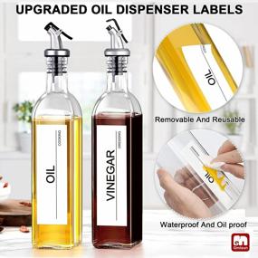img 1 attached to GMISUN Oil And Vinegar Dispenser Set, Olive Oil Dispenser Bottle With 17Oz / 500Ml Cooking Oil Container, Spout, Funnel And Labels, 2 Pack Glass Cruets For Vinegar And Oil, Clear…
