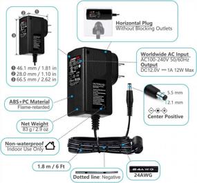 img 2 attached to Адаптер питания Chanzon 12V 1A для камеры видеонаблюдения (5 шт.) - внесен в список UL, высококачественный, переключение переменного тока постоянного тока 12 Вт с кабелем 6 футов и зарядным устройством для настенного трансформатора