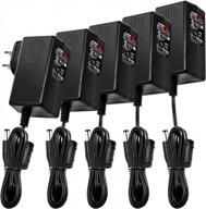 chanzon 12v 1a power supply adapter for security cctv camera (5-pack) - ul listed, high-quality, 12w ac dc switching with 6ft cord and wall wart transformer charger logo