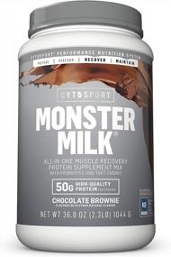 img 4 attached to CYTOSPORT Monster Milk Chocolate Brownie Protein Supplement Mix, 50G Protein Per Serving, 2.3 Pound Tub, 12 Servings