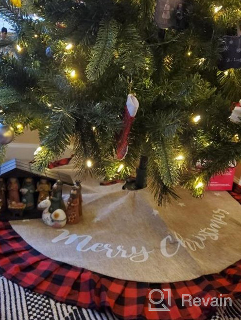 img 1 attached to Merry Christmas Party Decor: 36 Inch Red & Black Buffalo Plaid Tree Skirt By AISENO! review by Robert Viher