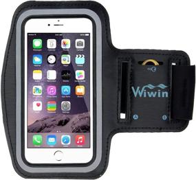 img 4 attached to 📱 WIWIN iPhone 6S Plus Armband: Customized Black Exercise Armband with Key Pocket for Sport, Gym, Cycling, Running