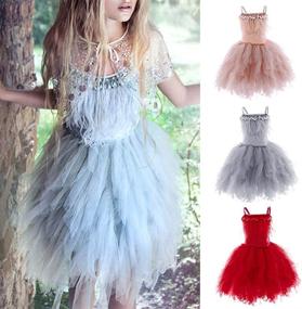 img 2 attached to IWEMEK Ruffles Tassels Princess Birthday Girls' Clothing : Dresses