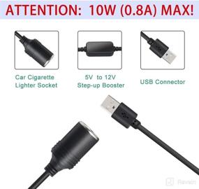 img 2 attached to 🔌 TEHUS USB to 12V DC Power Adapter - 5V USB A Male to 12V Car Cigarette Lighter Socket Converter for Dash Camera GPS with 2M Cable