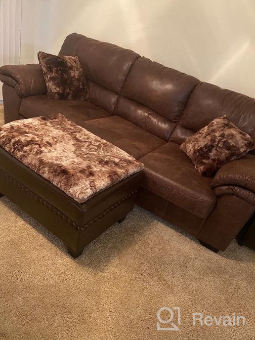 img 1 attached to Multifunctional Faux Leather Storage Ottoman Bench For Bedroom And Living Room - HONBAY Brown Leather Hydraulic Rod Ottoman review by Corey Vaz