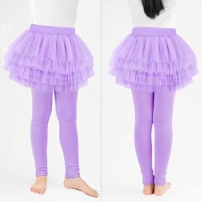 img 1 attached to 🩲 BOOPH Little Girls Leggings Pants with Tutu Skirts: Footless Tights Culottes for Kids