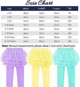 img 2 attached to 🩲 BOOPH Little Girls Leggings Pants with Tutu Skirts: Footless Tights Culottes for Kids