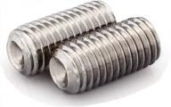 m6-1.0 x 12mm socket set screws (100pcs), allen drive, din 916 iso 4029 a2-21h stainless steel full thread bright finish cup point logo