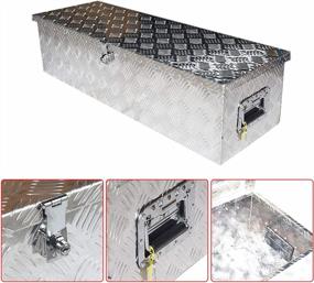 img 1 attached to 39X13 Алюминиевый ящик для инструментов под кузовом с замком для грузового пикапа, прицепа-кровати, трейлера, RV Camper Storage