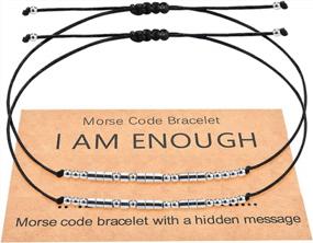 img 4 attached to Morse Code Inspiration: Trendy String Bracelets For Him, Her & Loved Ones
