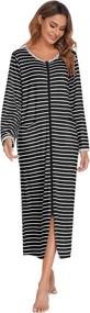 img 2 attached to Ekouaer Sleeve Zip Front Bathrobe Sleepwear Women's Clothing : Lingerie, Sleep & Lounge
