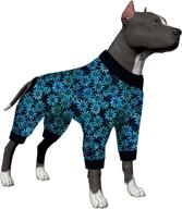 🐶 lovinpet dog pajamas for large dogs, floral nightshade prints dog jumpsuit, lightweight stretchy bodysuit, uv protection, easy-wearing 4 legged dog jammies логотип