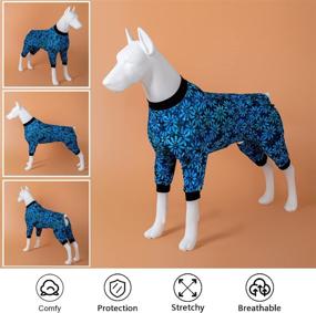 img 2 attached to 🐶 LovinPet Dog Pajamas for Large Dogs, Floral Nightshade Prints Dog Jumpsuit, Lightweight Stretchy Bodysuit, UV Protection, Easy-Wearing 4 Legged Dog Jammies