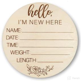 img 4 attached to 👶 Charming Wooden Newborn Welcome Sign - Personalized Baby Name Announcement for Hospitals - Adorable 4.75" Round Infant Arrival Stat Sign - Delicate Design, 3mm Thickness