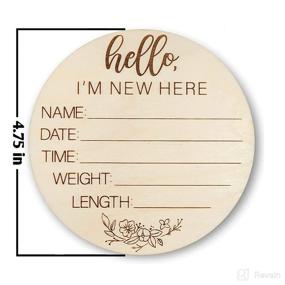 img 2 attached to 👶 Charming Wooden Newborn Welcome Sign - Personalized Baby Name Announcement for Hospitals - Adorable 4.75" Round Infant Arrival Stat Sign - Delicate Design, 3mm Thickness