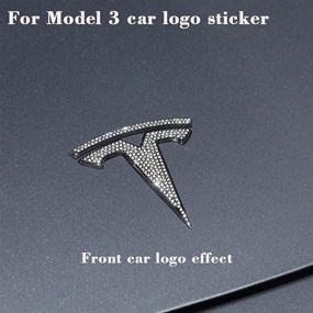 img 2 attached to 💎 Привнесите блеск в свою Tesla Model 3 с помощью наклейки-кристалла YHCDSEA Bling Crystal Diamond Decal Sticker Set для аксессуаров с логотипом.