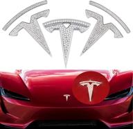 💎 привнесите блеск в свою tesla model 3 с помощью наклейки-кристалла yhcdsea bling crystal diamond decal sticker set для аксессуаров с логотипом. логотип