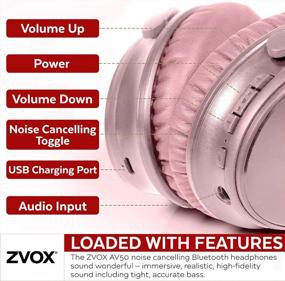 img 1 attached to ZVOX Noise Cancelling Headphones - Over Ear Bluetooth Hi-Res Audio With AccuVoice Technology, Wireless Microphone & Deep Bass, Rose Gold