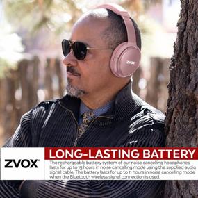 img 2 attached to ZVOX Noise Cancelling Headphones - Over Ear Bluetooth Hi-Res Audio With AccuVoice Technology, Wireless Microphone & Deep Bass, Rose Gold