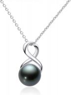 pearl necklace infinity pendant freshwater cultured/tahitian black pearl necklace with sterling silver chain gift for women logo