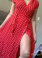 img 1 attached to 🌸 STYLE DOME Women's Polka Dot Maxi Dress - Casual V-Neck Boho Wrap Floral Split Beach Party Long Dresses for Summer review by Matthew Hoang