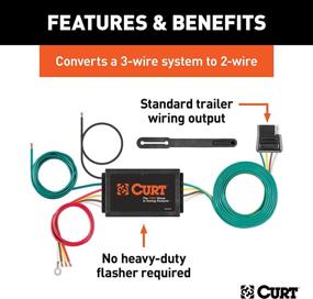 img 3 attached to 🚦 High-performance CURT 56146 Powered Trailer Tail Light Converter, 3-to-2-Wire Splice-in with 4-Pin Wiring Harness