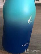 img 1 attached to 🥤 AMITER Wide Mouth Water Bottle with Straw Lid & Handle (22oz, 32oz, 40oz, 64oz, 128oz) - Vacuum Insulated Stainless Steel Sport Flask Thermos, Leakproof BPA Free Travel Mug Jug review by Troy Caldwell
