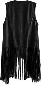 img 2 attached to PERSUN AMPSWC000288 L Brown PERSUN Womens Fringe Vest Faux Suede Open Front Sleeveless Vest Cardigan Hippie Clothes Women's Clothing : Coats, Jackets & Vests