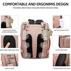 img 2 attached to 🎒 KUAK Diaper Bag Backpack with Changing Station - Travel-friendly Baby Bags for Boys and Girls, Waterproof Nappy Bag with Bassinet Bed and Stroller Straps - Perfect Baby Gifts for Mom and Dad (Pink Grey)