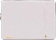 📚 mosiso pu leather laptop sleeve 13-13.3 inch, compatible with macbook air, macbook pro, 2019 2018 surface laptop, notebook computer, vertical style padded bag, waterproof case - light pink logo