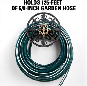 img 2 attached to Stainless Steel Wall Mount Garden Hose Holder - 125Ft 5/8In Water Hose Reel Rack Butler 7003