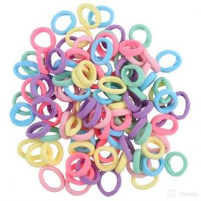 img 1 attached to LOAVER Elastic Hairbands Rubber Kids 100