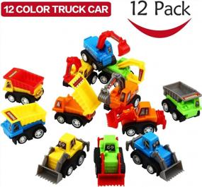 img 3 attached to Mini Construction Vehicle Set - 12 Pull Back Cars For Kids, Educational Engineering Toys For Preschool Children, Ideal For Birthday Gifts, Classroom Rewards, And Christmas Stocking Stuffers