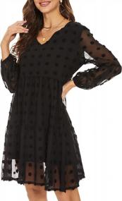 img 2 attached to BELONGSCI Women'S Dress Sweet & Cute V-Neck Bell Sleeve Shift Dress Mini Dress