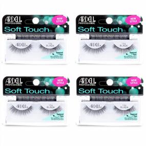 img 4 attached to Pack Of 4 Ardell Soft Touch 156 False Eyelashes In Black For Enhanced Eye Makeup Look